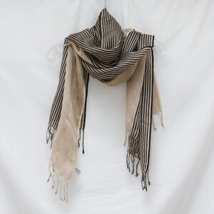 Accessory Street striped beige scarf fringe classic pashmina long autumn silk